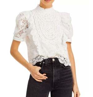 AQUA Lace Puff Sleeve Top - 100% Exclusive SIZE SMALL